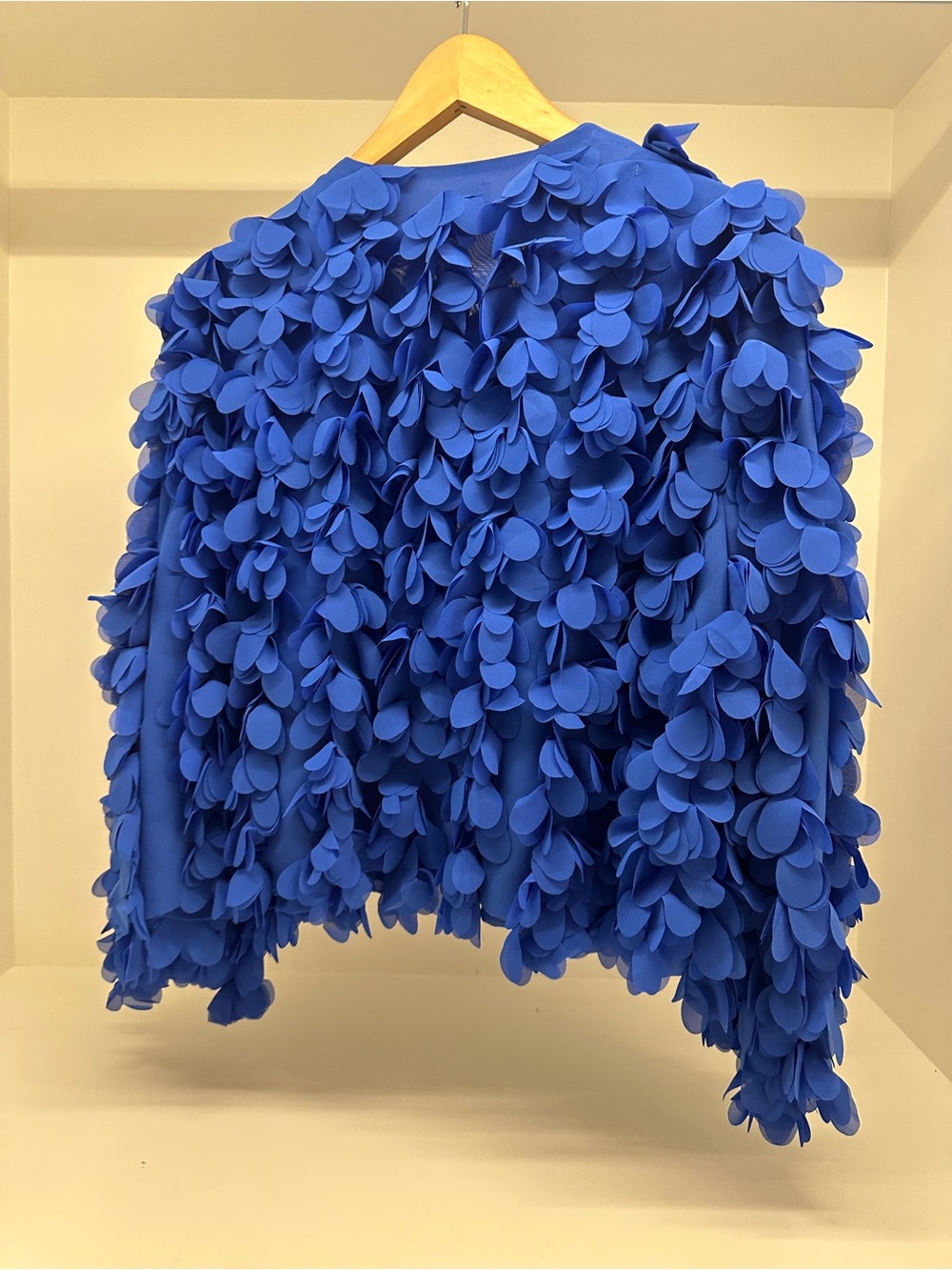 NWT Zara Women’s Royal Blue Floral Petal Jacket - Picture 3 of 4